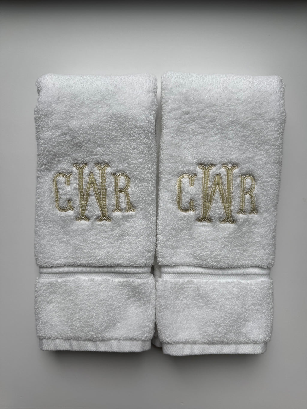 Monogrammed Appliqué Hand Towels - Set of Two
