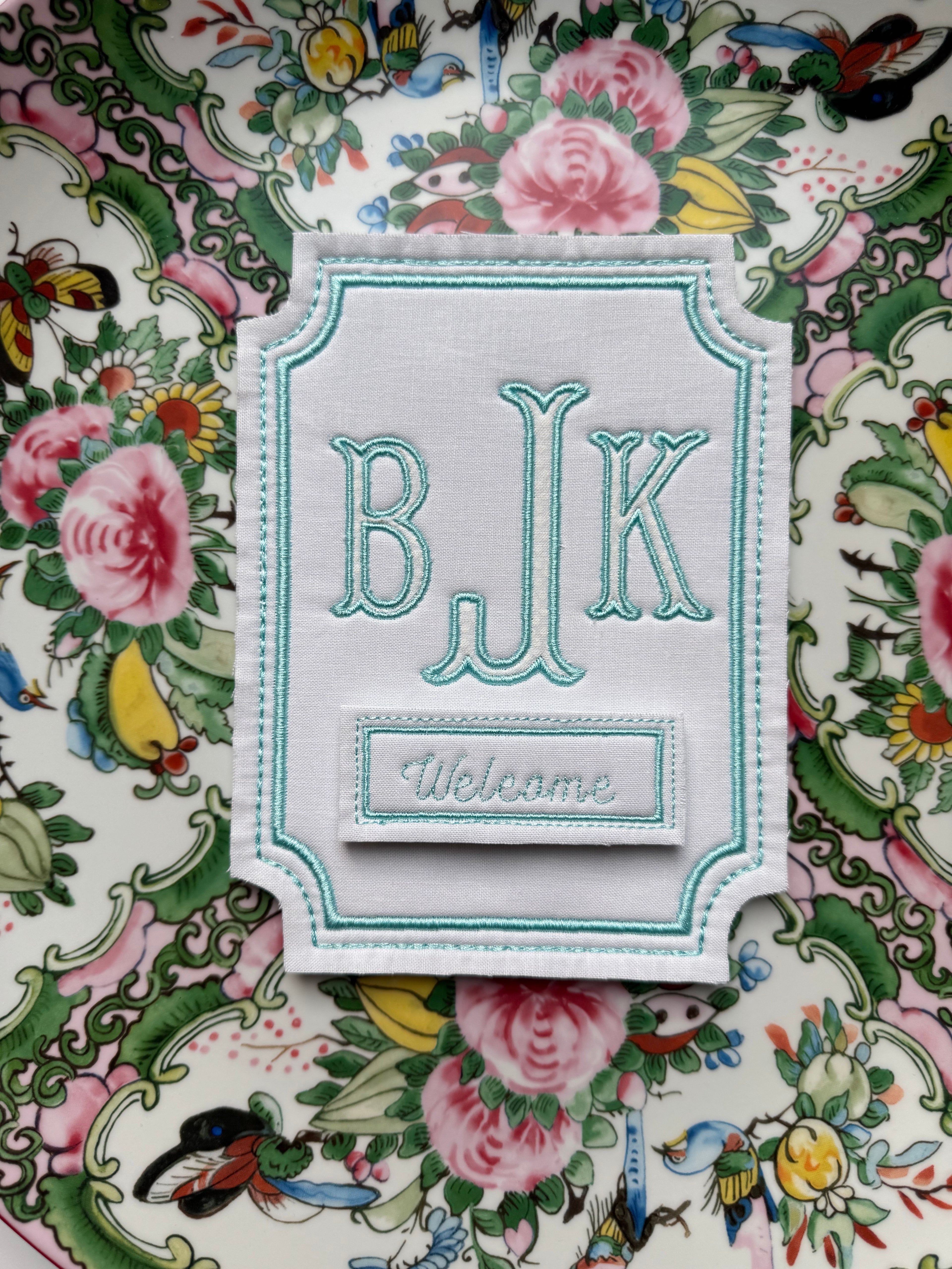 Baby Monthly Milestone Card - Traditional Embroidery Stitching